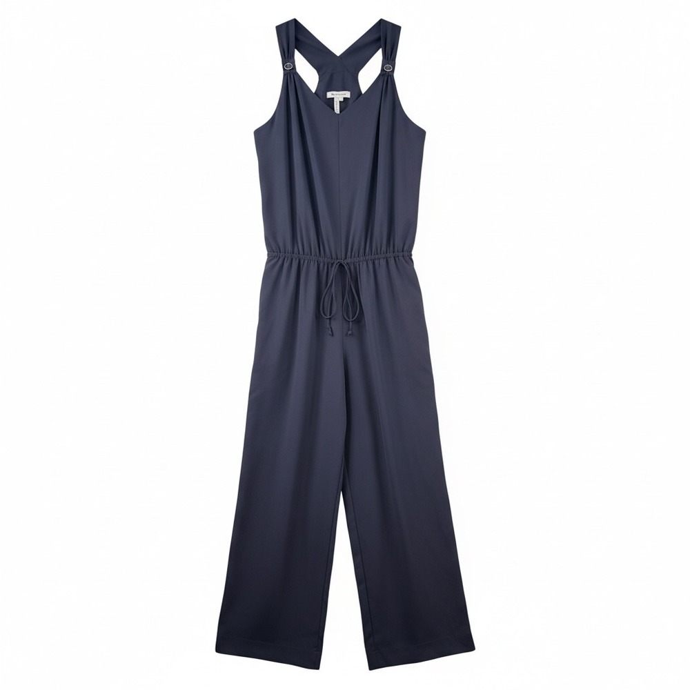 BCBGeneration Jumpsuit Womens S Gray Wide‎ Leg Sleeveless Tie Waist Minimalist